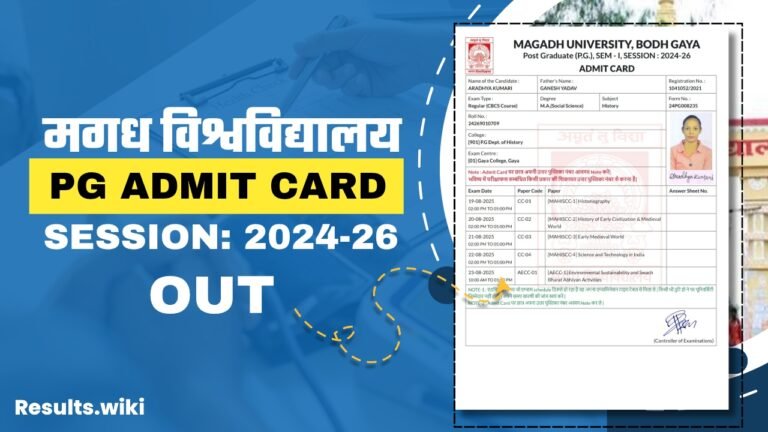 Magadh University PG 1st Semester Admit Card