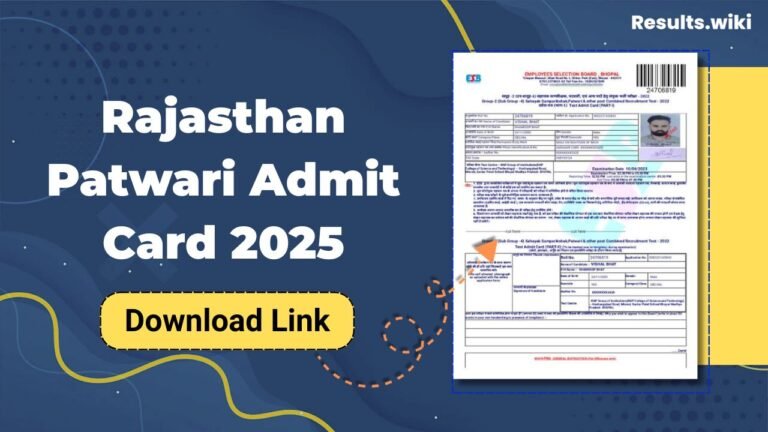 Rajasthan Patwari Admit Card 2025