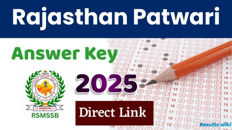Rajasthan Patwari Answer Key 2025