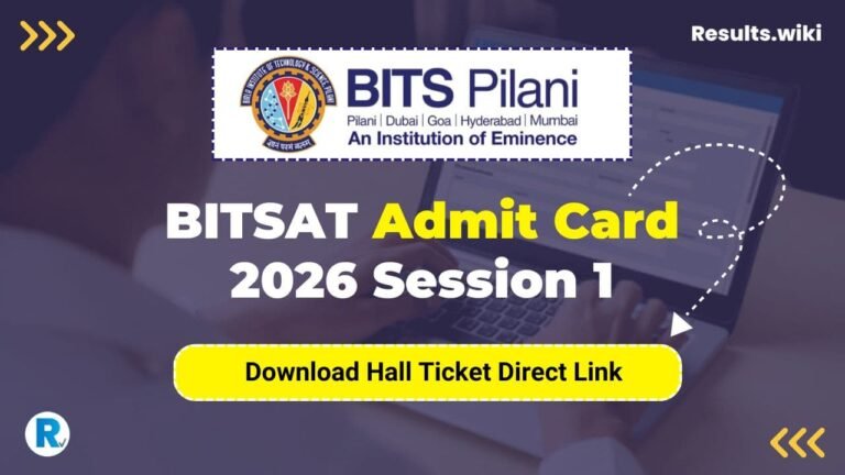 BITSAT Admit Card 2026 Download Link
