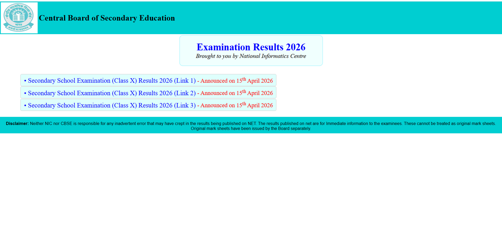 cbse 10 result 2026 links