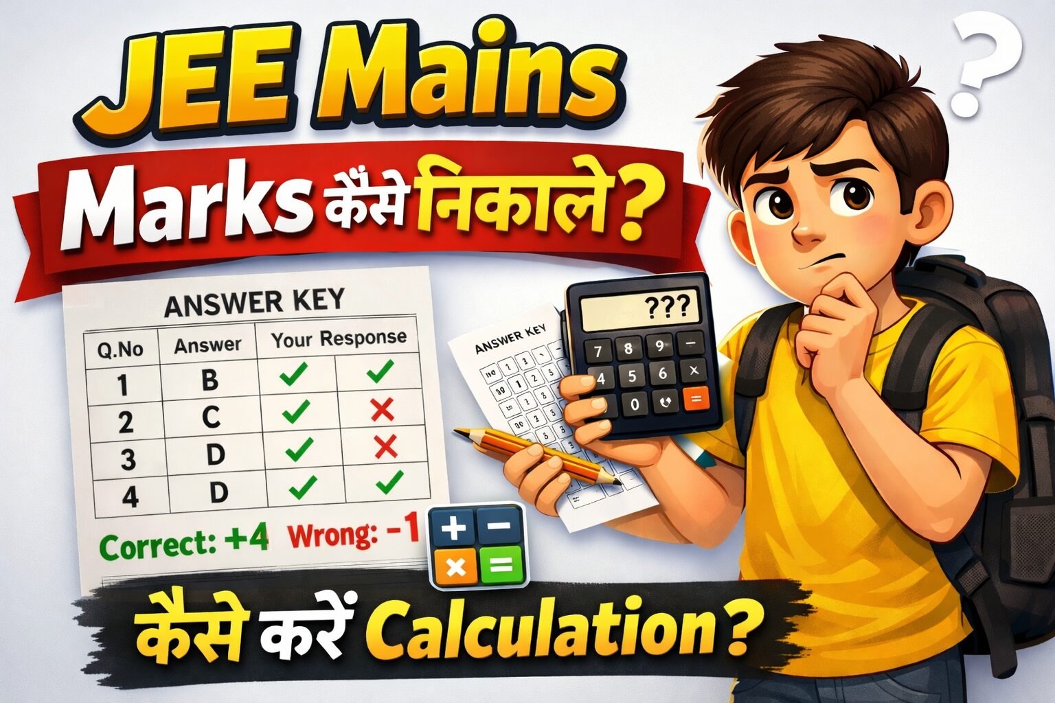 How to Calculate JEE Mains Marks from Answer Key