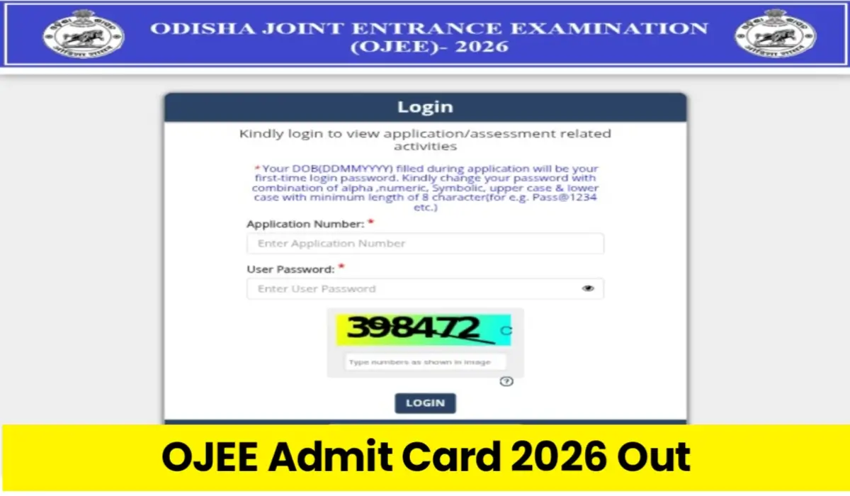 OJEE 2026 Admit Card Released Today – Download Hall Ticket at ojee.nic.in