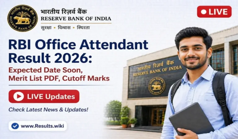 RBI Office Attendant Result 2026 – Merit List PDF and Cutoff Marks at rbi.org.in