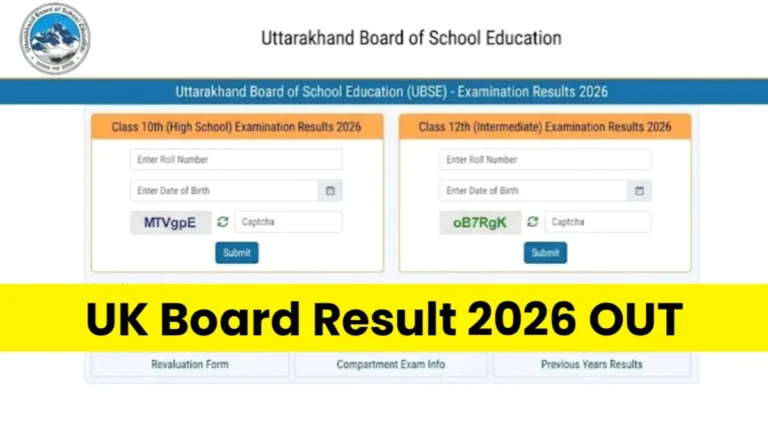 UK Board Result 2026 OUT – UBSE Class 10 98.20% and Class 12 85.11% Pass at uaresults.nic.in