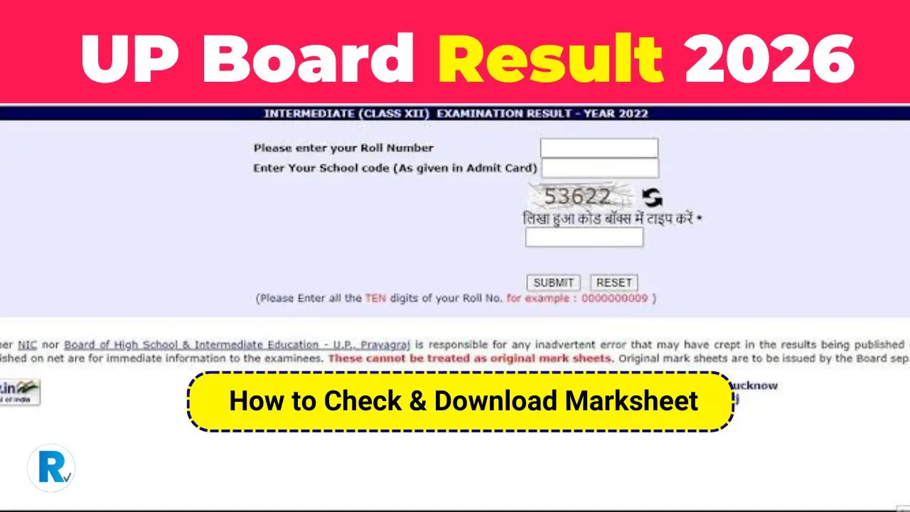 UPMSP UP Board 10th 12th Result 2026 Check Online at upmsp.edu.in