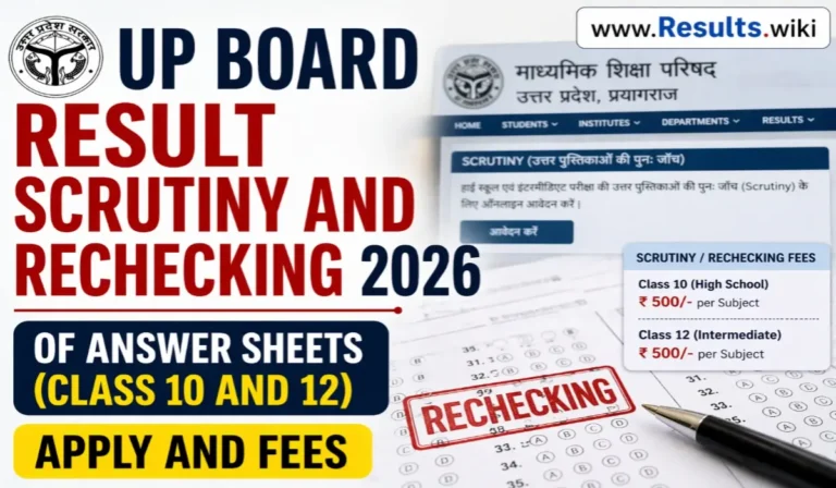UP Board Result Scrutiny and Rechecking 2026 of Answer Sheets (Class 10 and 12)