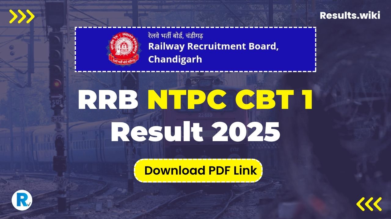 RRB NTPC CBT 1 Result 2025 reason wise link